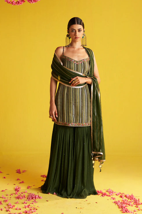 Reema Green Sharara Set